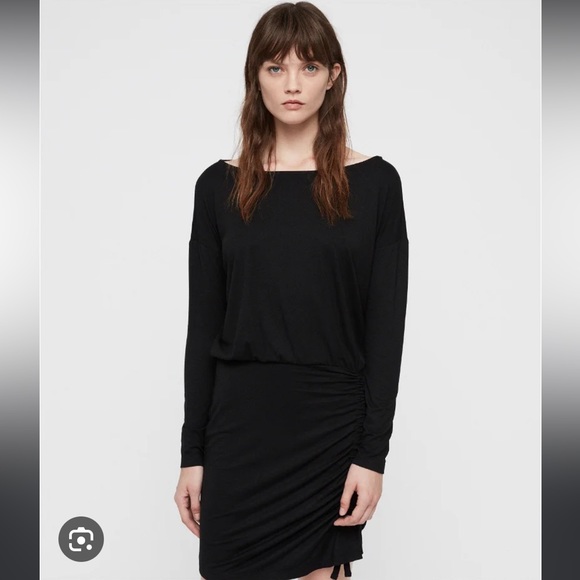 ALL SAINTS Tavi Ruched Drawstring Dress - New with Tag 🏷️ - Picture 1 of 13